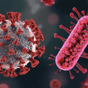 Infectious disease tests – virus and bacteria illustration