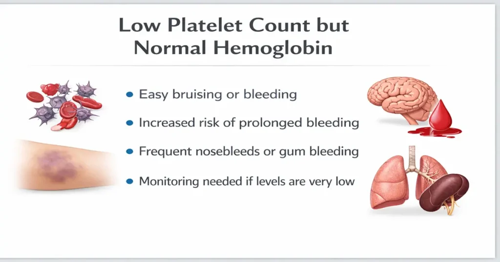 Low platelet count with normal hemoglobin blood test report explained visually